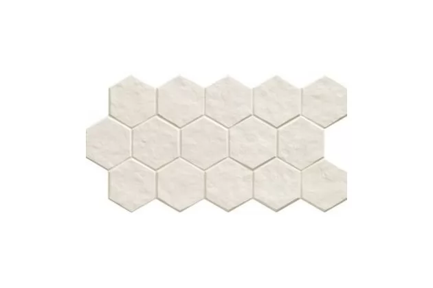 Muse Hex White 31x56. Biała płytka heksagonalna  imitująca kamień