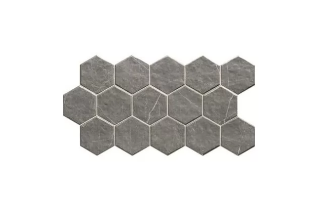 Muse Hex Grey 31x56. Szara płytka heksagonalna  imitująca kamień