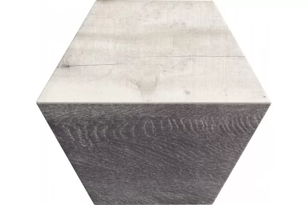 Trapez Wood Ash 28.5x33. Wzorzysta płytka heksagonalna drewnopodobna