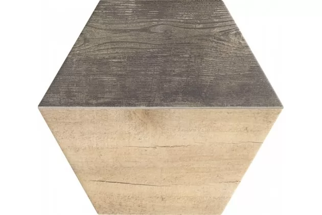 Trapez Wood Oak 28.5x33. Wzorzysta płytka heksagonalna drewnopodobna