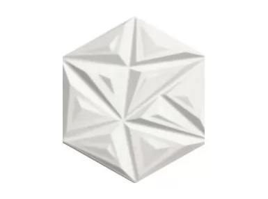 Yara White 28,5x33. Biała płytka heksagonalna trójwymiarowa