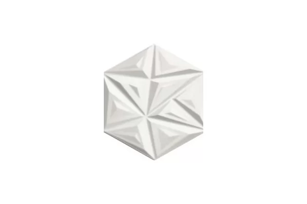 Yara White 28,5x33. Biała płytka heksagonalna trójwymiarowa