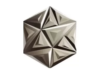 Yara Silver 28,5x33. Srebrna płytka heksagonalna trójwymiarowa