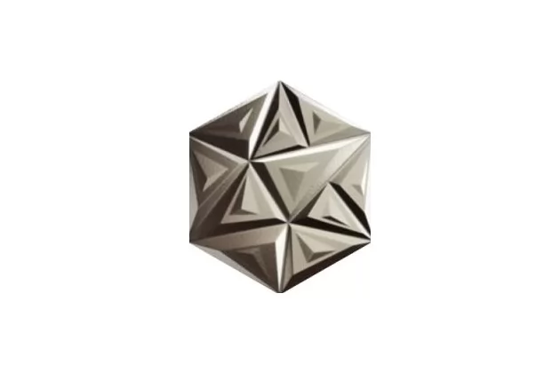 Yara Silver 28,5x33. Srebrna płytka heksagonalna trójwymiarowa