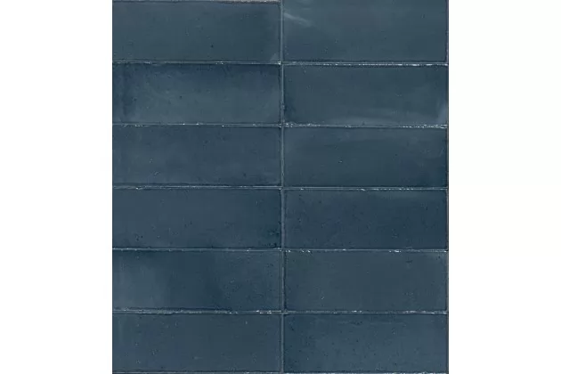 Rice Blu Lux 7,5x20 M969 - Niebieska płytka ścienna w kształcie cegiełki