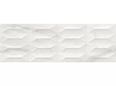 Marbleplay White Struttura Gem 3D Rett 30x90, M4PC - płytka ścienna trójwymiarowa
