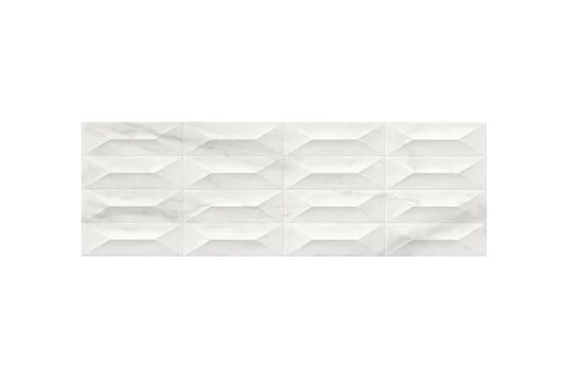 Marbleplay White Struttura Gem 3D Rett 30x90, M4PC - płytka ścienna trójwymiarowa