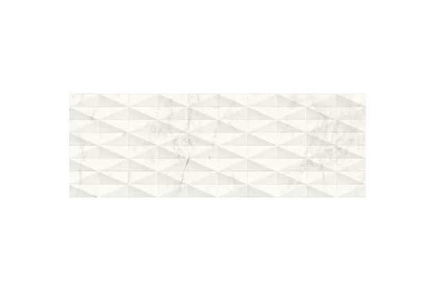 Allmarble Wall Altissimo Struttura Pave Lux 3D 40x120 M71V - Biała płytka ścienna strukturalna