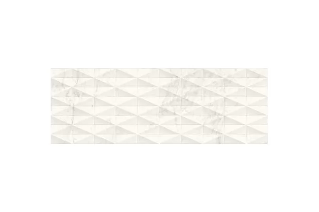 Allmarble Wall Altissimo Struttura Pave Satin 3D 40x120 M6TF - Biała płytka ścienna strukturalna
