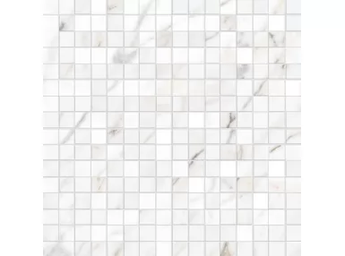 Allmarble Wall Golden White Mosaico Lux 40x40 M8H5 - Biała płytka ścienna mozaika