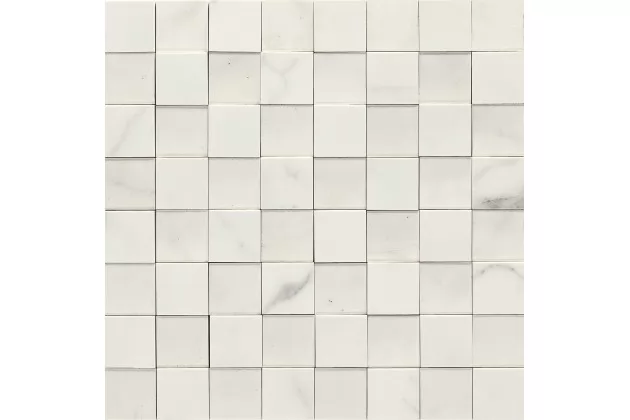 Allmarble Altissimo Mosaico 3D 30x30 MMPW - Biała płytka ścienna mozaika imitująca kamień