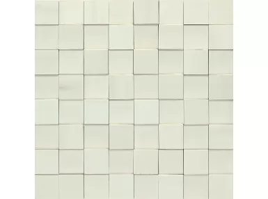Allmarble Lasa Mosaico 3D 30x30 MMPT - Biała płytka ścienna mozaika imitująca kamień