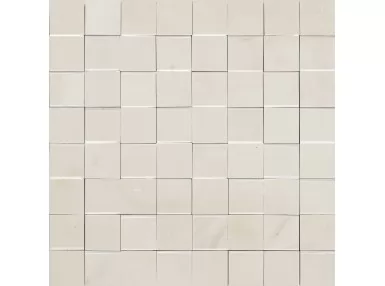 Allmarble Raffaello Mosaico 3D 30x30 MMPV - Biała płytka ścienna mozaika imitująca kamień