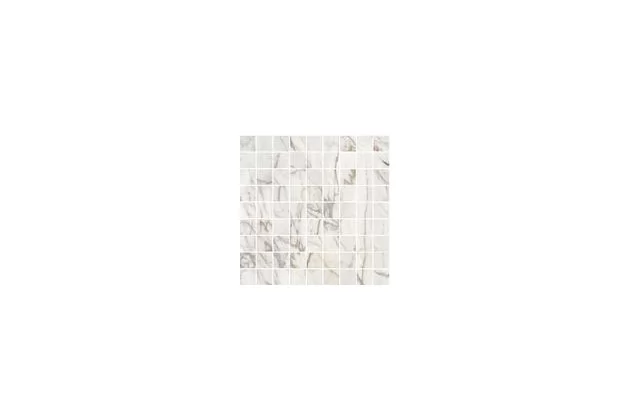 Allmarble Golden White Mosaico Lux 30x30 M4H0 - Biała płytka mozaika imitująca kamień