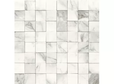 Allmarble Calacatta Extra Mosaico Lux 30x30 M48T - Biała płytka mozaika imitująca kamień