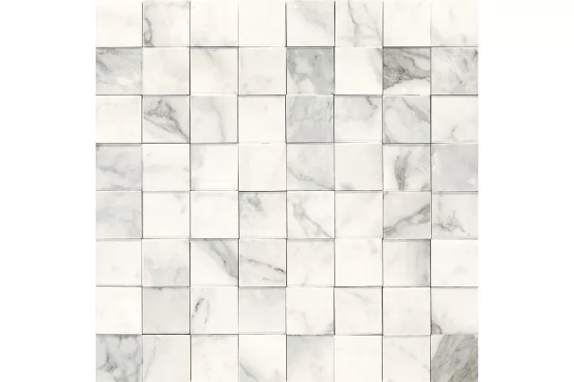 Allmarble Calacatta Extra Mosaico Lux 30x30 M48T - Biała płytka mozaika imitująca kamień