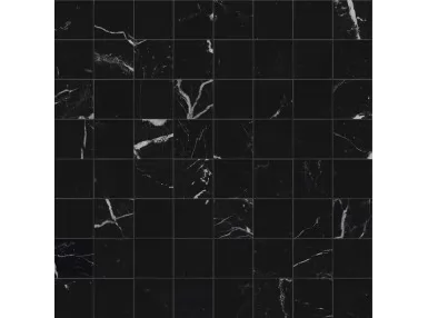 Allmarble Elegant Black Lux Mosaico 30x30 M48W - Czarna płytka mozaika imitująca kamień