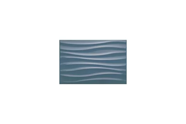 Chroma Blue Struttura Tide 3D 25x38 M00U - Niebieska płytka ścienna strukturalna trójwymiarowa