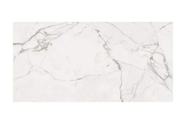 Grande Marble Look Statuario Book Match A  Rett. 120x240 MR09 - Biała płytka gresowa