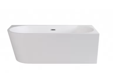 Zoya wanna wolnostojąca przyścienna lewa 150x75 cm + syfon z przelewem chrom