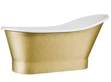 Wanna wolnostojaca  biało- złota Gloria Gold 150 x 66 x 160 L + odpływ