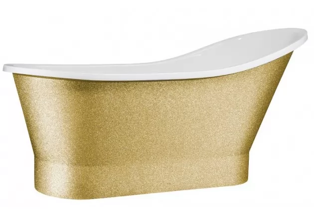 Wanna wolnostojaca  biało- złota Gloria Gold 150 x 66 x 160 L + odpływ