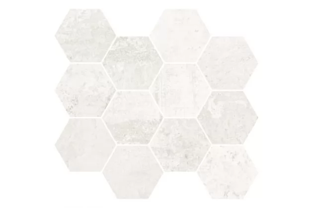 Metallic White Natural Mosaico Hexagonal 28x30 - płytka gresowa