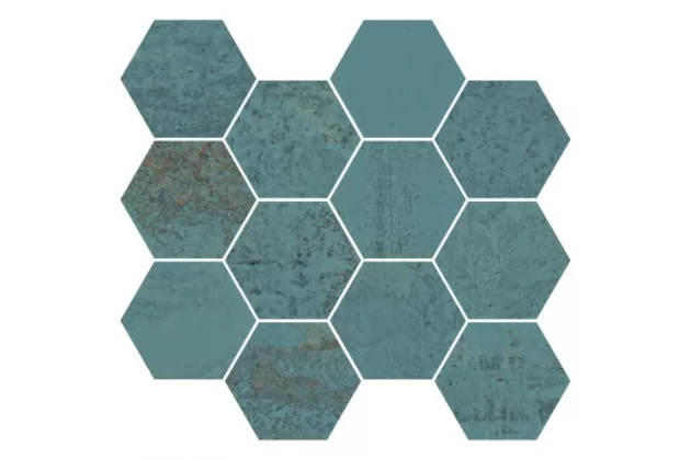 Metallic Green Natural Mosaico Hexagonal 28x30 - płytka gresowa