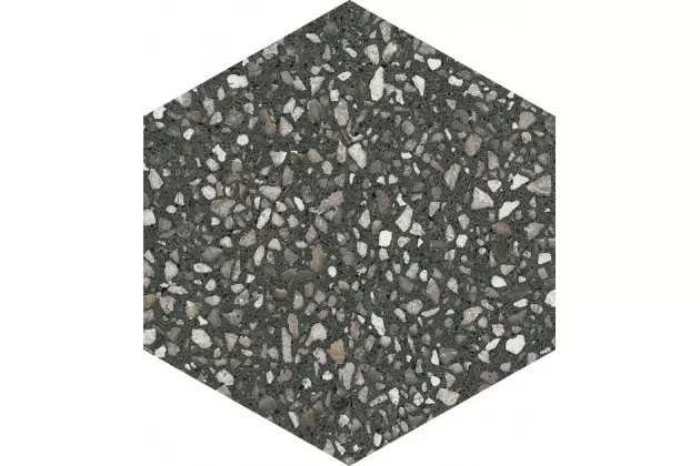 Hexagon Terrazzo Graphite Matt 23x26 - płytka gresowa heksagonalna