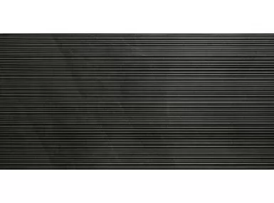 Shale Dark Ribbed Nat. Rett. 60x120 SL05BAR - czarna płytka gresowa