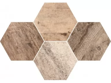 Qubus Mozaika Heksagon Timber 28,3x40,8 - płytka gresowa