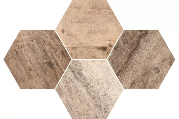 Qubus Mozaika Heksagon Timber 28,3x40,8 - płytka gresowa