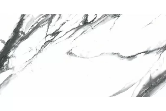 Oikos Black Poler 60x120 - płytka gresowa imitująca biały marmur
