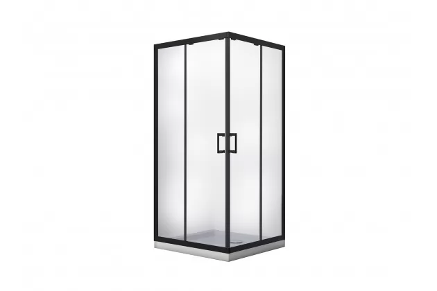 Kabina prysznicowa kwadratowa Modern Black 80x80x190, szkło przejrzyste