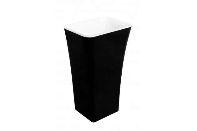 Umywalka wolnostojąca Assos S-Line Black&White 40x50x85 - czarno-biała umywalka z kompozytu mineralnego