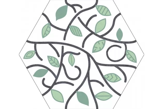 Ivy Green Hex25 22x25 - Wzorzystka płytka heksagonalna