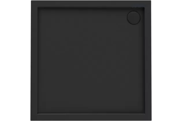 Oltens Superior brodzik 90x90 cm kwadratowy akrylowy czarny mat