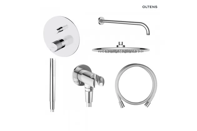 Zestaw Oltens Hamnes bateria podtynkowa z deszczownicą 30 cm Sondera i kompletem prysznicowym Ume chrom - 36607100