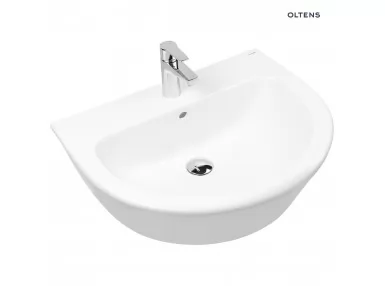 Oltens Jog umywalka 61x49 cm wisząca z powłoką SmartClean biała