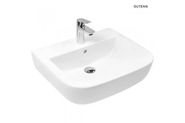 Oltens Vernal umywalka 56x45 cm wisząca z powłoką SmartClean biała