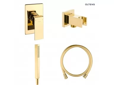 Zestaw Oltens Gota zestaw prysznicowy podtynkowy złoty połysk