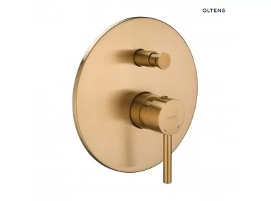 Oltens Molle bateria wannowo-prysznicowa podtynkowa kompletna złoto szczotkowane