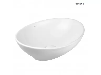 Oltens Etne umywalka 40x33 cm nablatowa owalna z powłoką SmartClean biała
