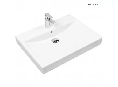 Oltens Hofsa umywalka 60x46 cm nablatowa z powłoką SmartClean biała