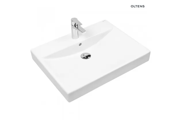 Oltens Hofsa umywalka 60x46 cm nablatowa z powłoką SmartClean biała
