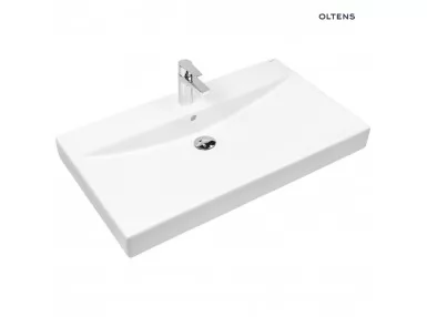 Oltens Hofsa umywalka 80x46 cm nablatowa z powłoką SmartClean z powłoką SmartClean biała