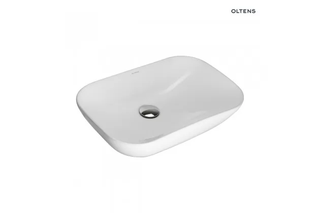 Oltens Solvig umywalka 51x34 cm nablatowa owalna z powłoką SmartClean biała