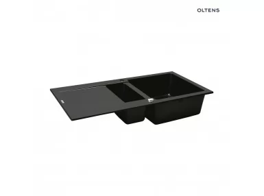 Oltens Gravan zlewozmywak granitowy 1,5-komorowy z ociekaczem 100x50 cm czarny mat