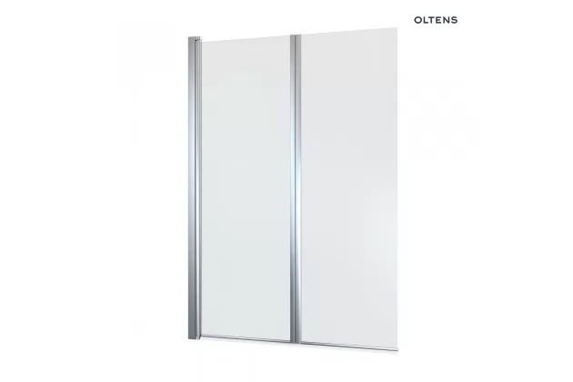 Oltens Fulla parawan nawannowy 2-częściowy 98x140 cm chrom/szkło przezroczyste