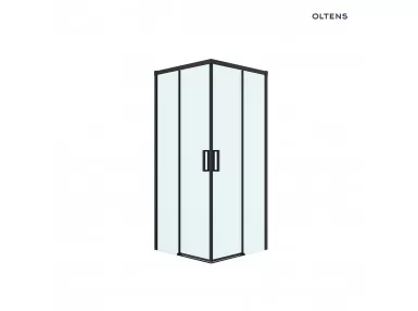 Oltens Breda kabina prysznicowa 90x90 cm kwadratowa czarny mat/szkło